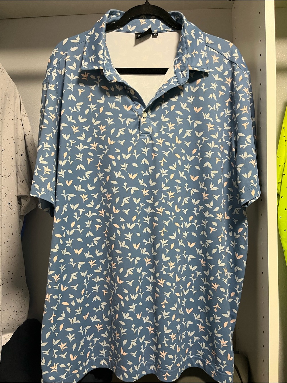 Sunday Swagger Light Blue Floral Short-Sleeve Polo Shirt
